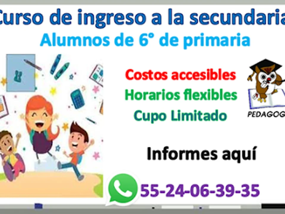 Regularización, asesoría, cursos de verano, Curso de admisión UNAM, Curso COMIPEMS, curso ingreso a secundaria